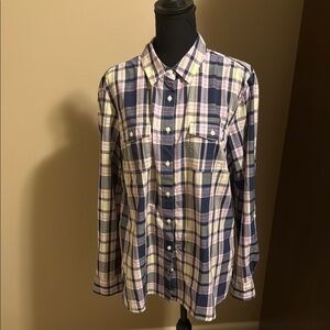 Purple & White Tommy Hilfiger Plaid Button Down Flannel